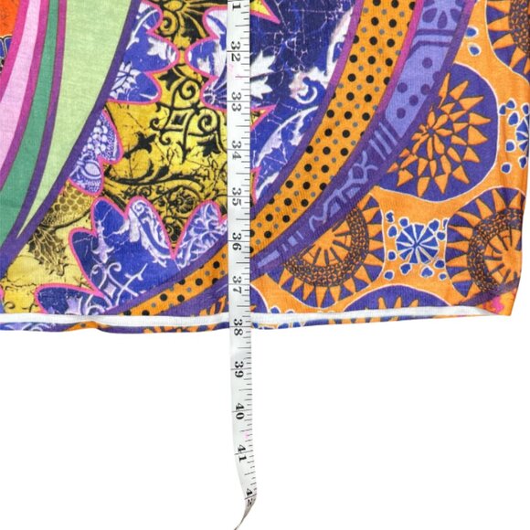 Miss Tina by Tina Knowles Women's Colorful Paisley V-Neck Cap Sleeve Midi Dress - Picture 6 of 8